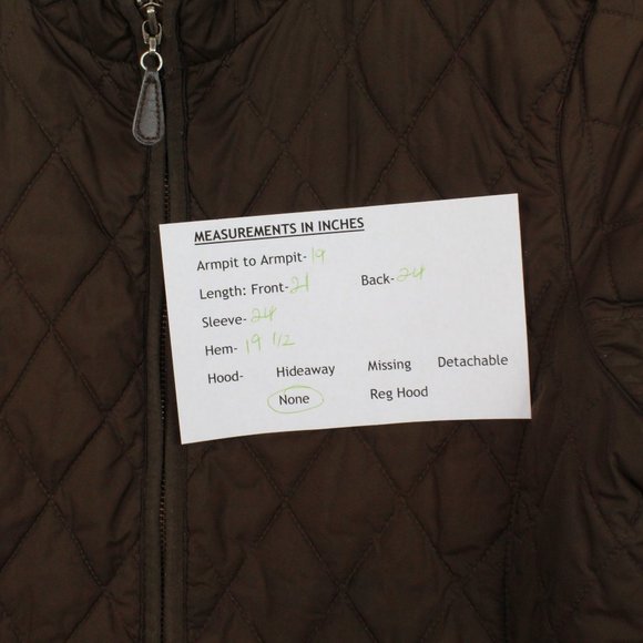Eddie Bauer Brown Quilted Barn Style Mock Neck Jacket Coat Size S - Picture 8 of 8